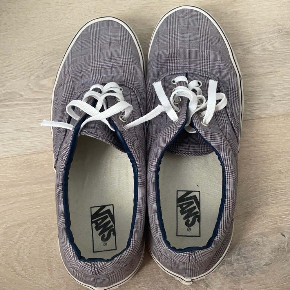 Vans gray plaid shoes size 12
